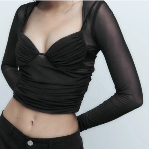 ZARA SEXY CROPPED TOPS SIZE S - Picture 1 of 7